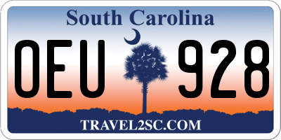 SC license plate OEU928