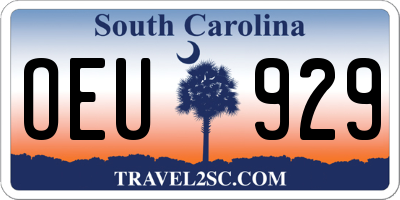 SC license plate OEU929