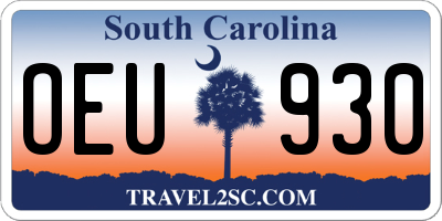 SC license plate OEU930