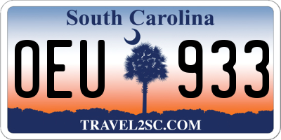 SC license plate OEU933