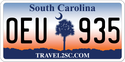 SC license plate OEU935