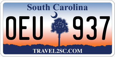 SC license plate OEU937