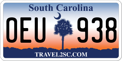 SC license plate OEU938