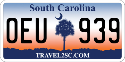 SC license plate OEU939