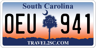 SC license plate OEU941