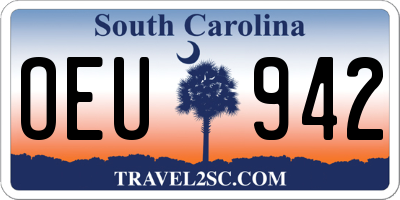 SC license plate OEU942