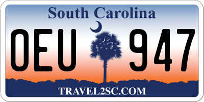 SC license plate OEU947