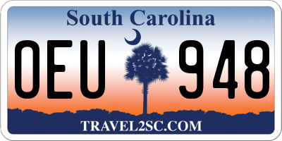 SC license plate OEU948