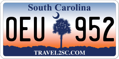 SC license plate OEU952