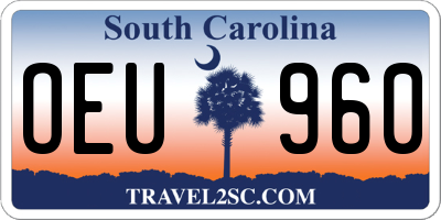 SC license plate OEU960