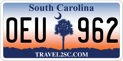 SC license plate OEU962