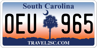 SC license plate OEU965