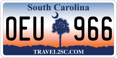 SC license plate OEU966