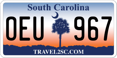 SC license plate OEU967