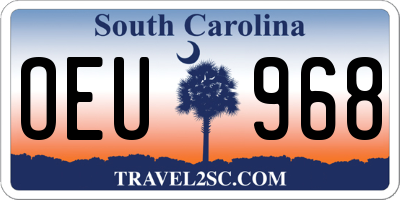 SC license plate OEU968