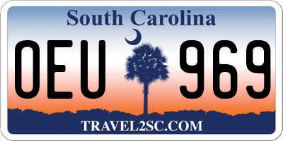 SC license plate OEU969