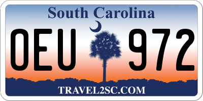 SC license plate OEU972