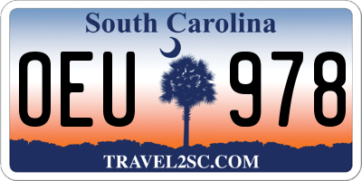 SC license plate OEU978