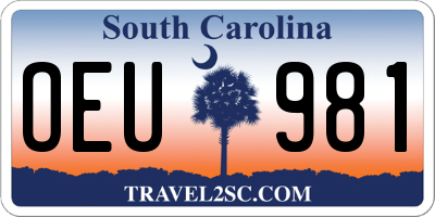 SC license plate OEU981