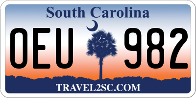SC license plate OEU982