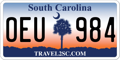 SC license plate OEU984