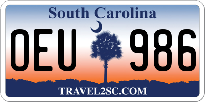 SC license plate OEU986