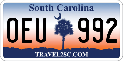 SC license plate OEU992