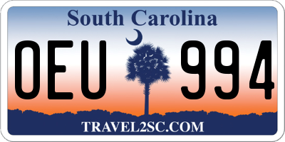 SC license plate OEU994