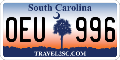 SC license plate OEU996