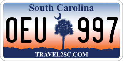 SC license plate OEU997