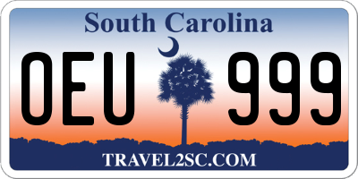 SC license plate OEU999