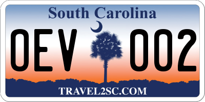 SC license plate OEV002