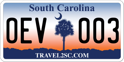 SC license plate OEV003