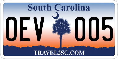 SC license plate OEV005