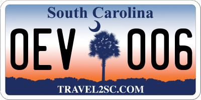 SC license plate OEV006