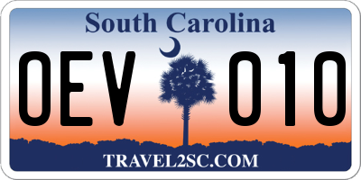 SC license plate OEV010