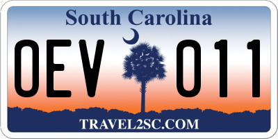 SC license plate OEV011