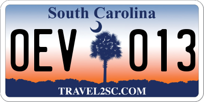 SC license plate OEV013