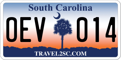 SC license plate OEV014