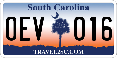 SC license plate OEV016