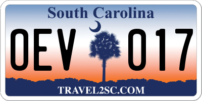 SC license plate OEV017