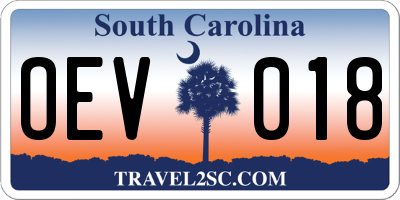 SC license plate OEV018