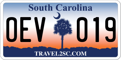 SC license plate OEV019