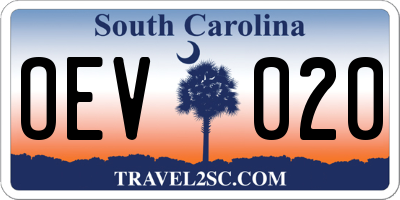 SC license plate OEV020