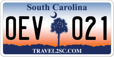SC license plate OEV021