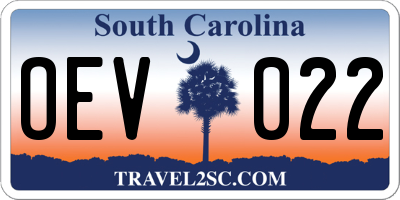 SC license plate OEV022