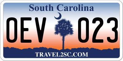 SC license plate OEV023