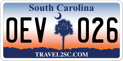 SC license plate OEV026