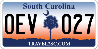 SC license plate OEV027