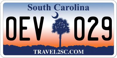 SC license plate OEV029